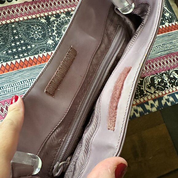 Prada Light Purple Patent Leather Clear Handle Handbag, with Auth card, Vintage - Picture 16 of 16